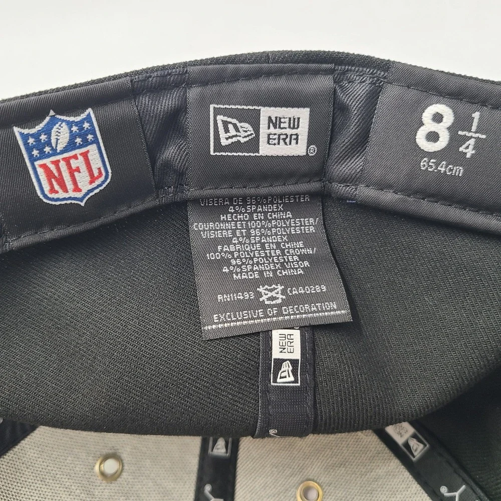 Pittsburgh Steelers Hat Fitted 8 1/4 New Era 59Fifty Black Gray NFL Football Men